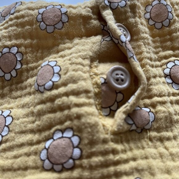 Floral Printed Button Back Muslin Dress Yellow 18 Month - Picture 4 of 4